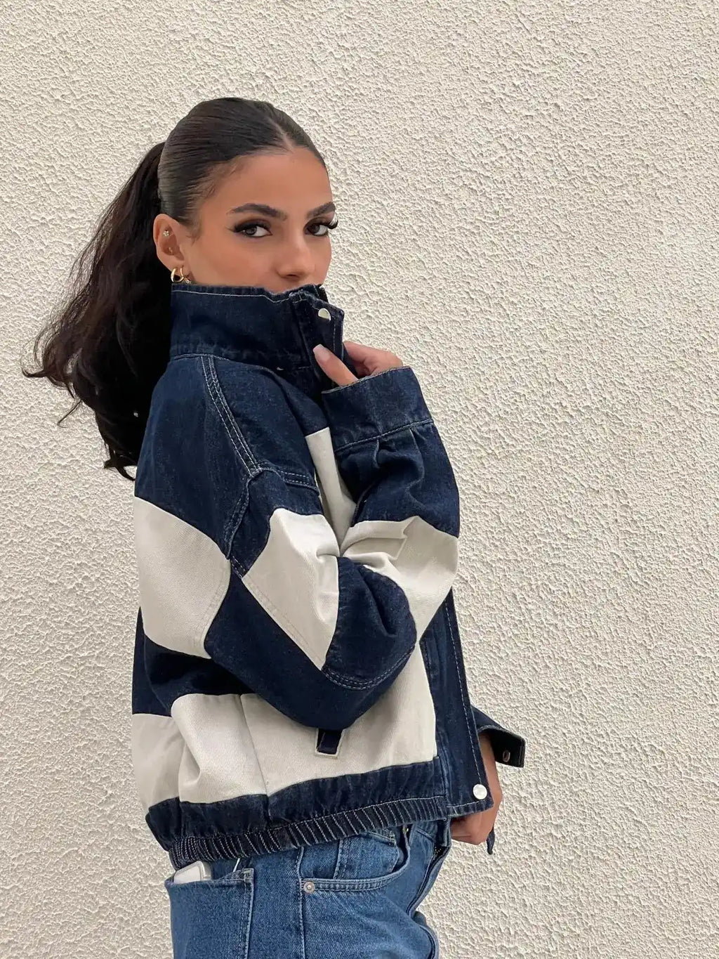 STRIPED DENIM JACKET