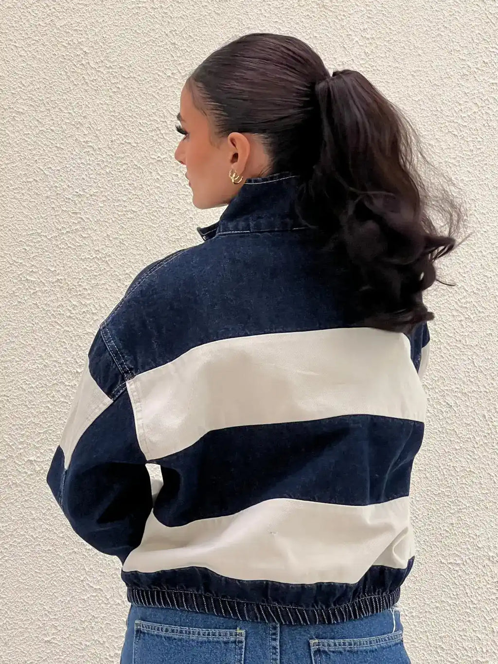 STRIPED DENIM JACKET