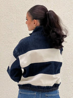 STRIPED DENIM JACKET