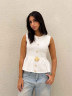 flower broched top