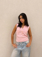 Golden buttoned top