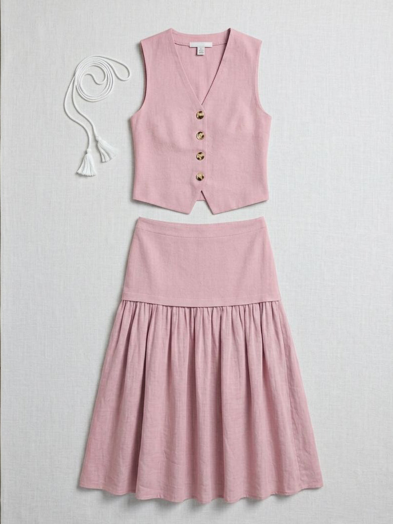 Vest and Maxi Skirt Set