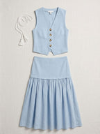 Vest and Maxi Skirt Set
