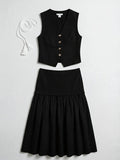 Vest and Maxi Skirt Set