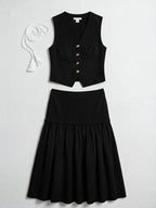Vest and Maxi Skirt Set