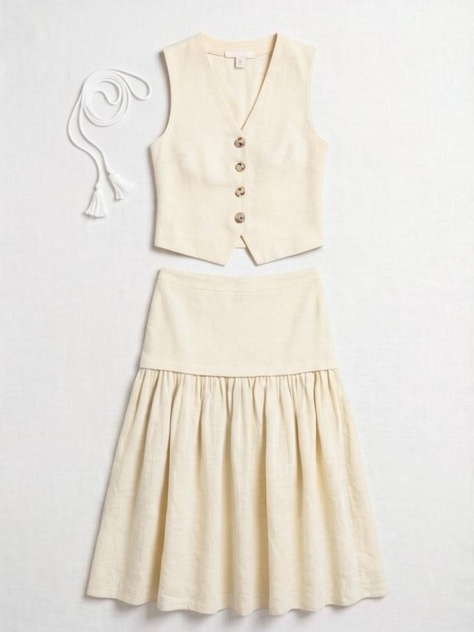 Vest and Maxi Skirt Set